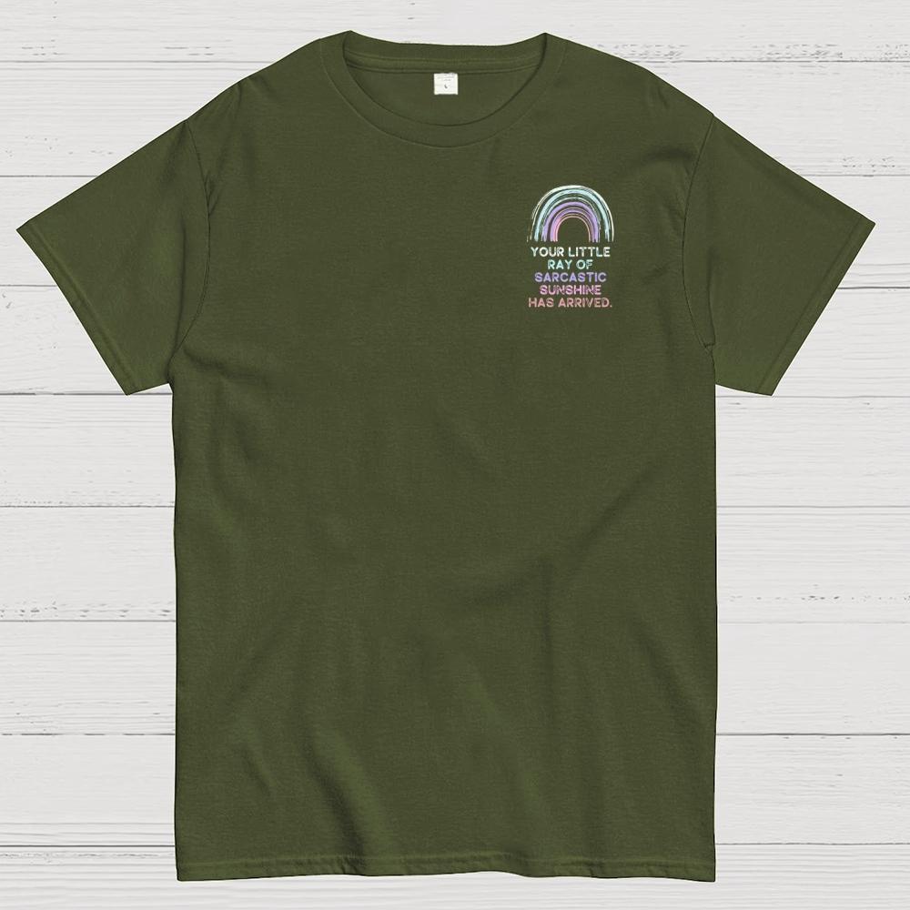 Your Little Ray of Sarcastic Sunshine Has Arrived Front And Back Printing Unisex 100% Cotton Summer Casual Cool Loose T-Shirt