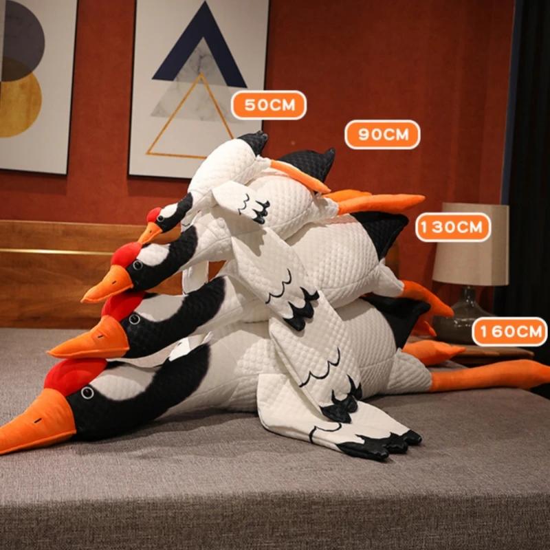 Творческая имитация белого гуся, красного венценосного журавля, плюшевой игрушки, куклы, подушки, украшения для мальчиков и девочек, подарки на день рождения