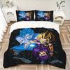 Набор постельного белья с принтом Goku и Vegeta Dragon Ball Super, 3 предмета, ультрамягкий, дышащий и удобный, стильный дизайн для спальни и гостевой