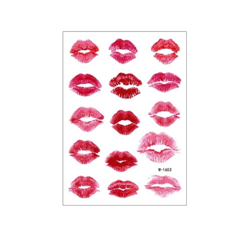 Leopard Print Valentine Day Kiss Lip Stickers Disposable Makeup Stickers Men Women