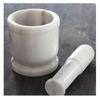 10.16 Cm White Marble Imam Dasta Mortar and Pestle Set Ohkli Musal Kharal