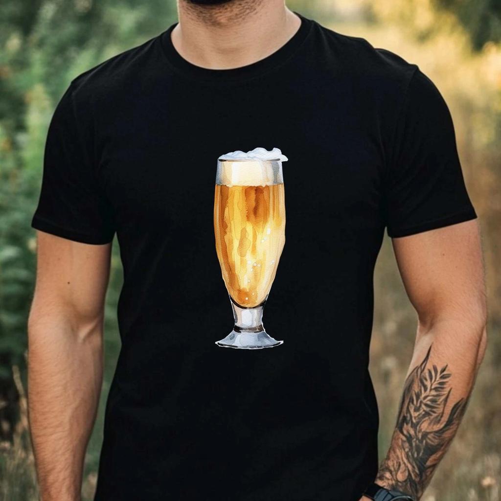 T-Shirt Herren Aquarell Bier Motiv Baumwolle Größe XS bis 5XL