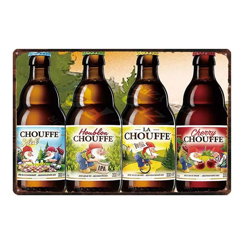 Пиво Chouffe Ретро Металлическая Жестяная Вывеска Винтажная Тарелка Настенная Паб Ресторан Украшения Для Дома Художественный Декор Железный Постер DU-4910A