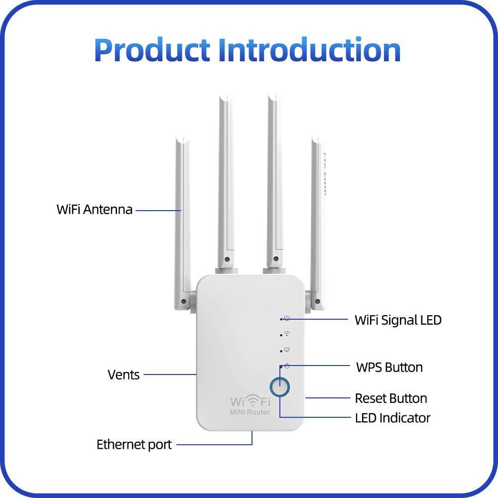 Wi-Fi ретранслятор 300 Мбит/с Wi-Fi беспроводной интернет большой дальности усилитель сигнала для дома с режимом точки доступа Ethernet
