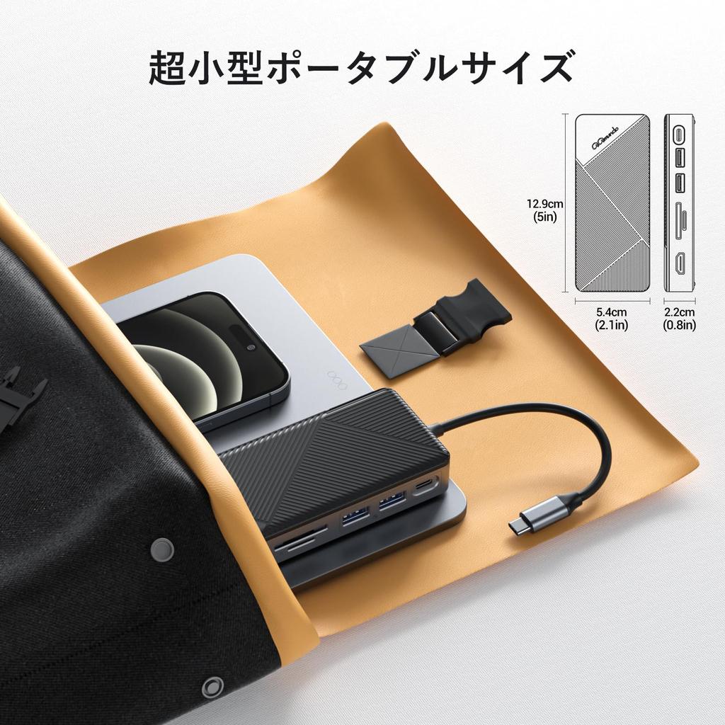 Внешний корпус для SSD GiGimundo 10 Гбит/с USB Gen2 USB C-хаб с корпусом для NVMe SSD Док-станция для SSD Слоты для карт SD и TF Быстрая зарядка PD 100 Вт для