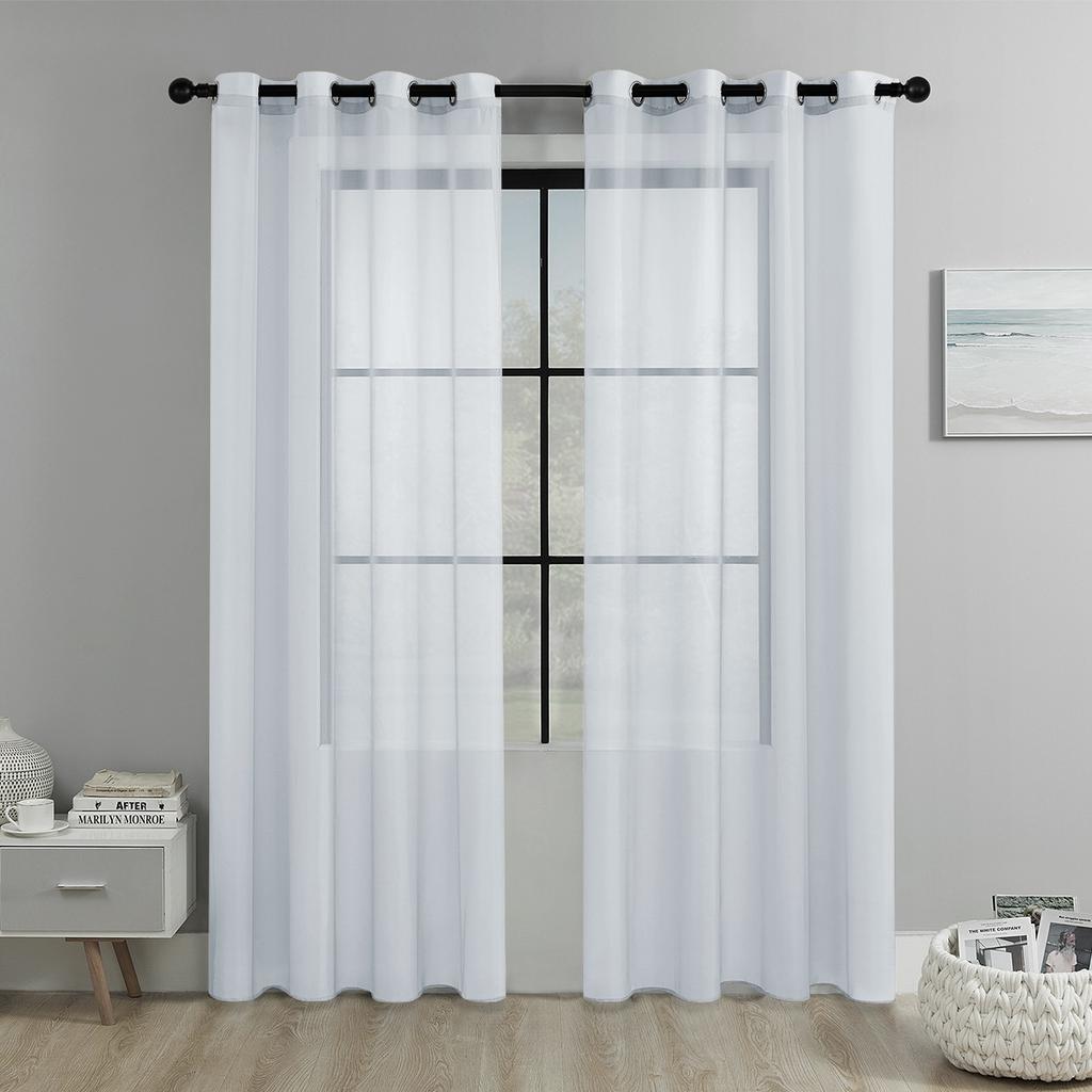 2025Однотонная перфорированная оконная сетка Полузатемняющая штора Гостиная Балкон Оконная сетка Дверная штора Украшение