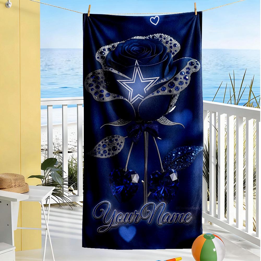 Dallas Personalized Name Beach Towel High Absorbency & Quick-Dry Perfect for Traveling Yoga Camping and Swimming