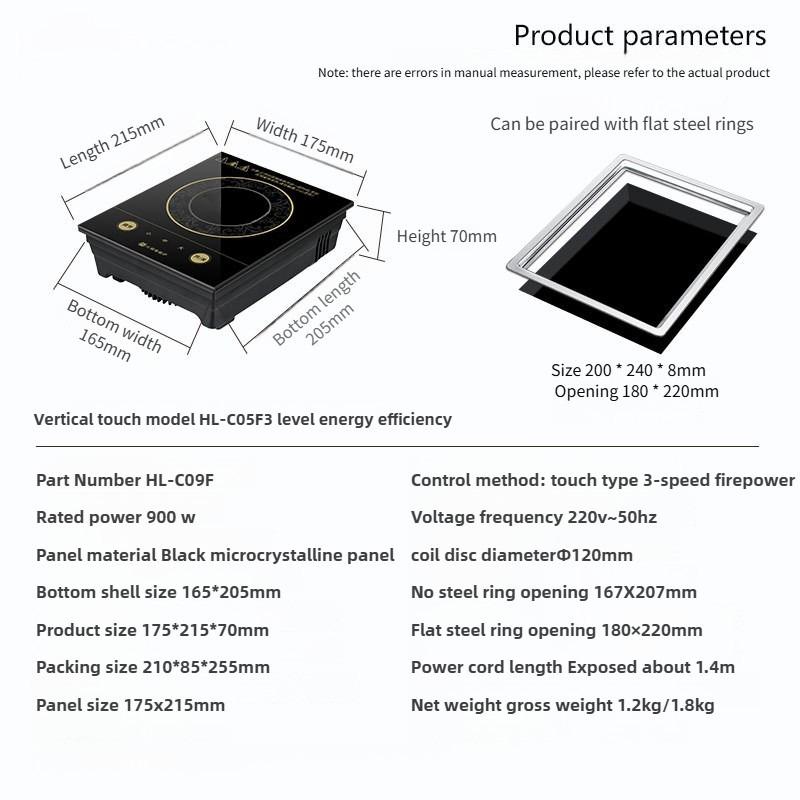 Small Hot Pot 900W Mini Electric Stove Embedded Single Pot Hotpot Touch Control Energy Saving Induction Cooker