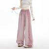 Retro High Street Bar Striped Sweatpants for Women In Autumn New Loose Casual Straight Wide-leg Pants and Sweatpants