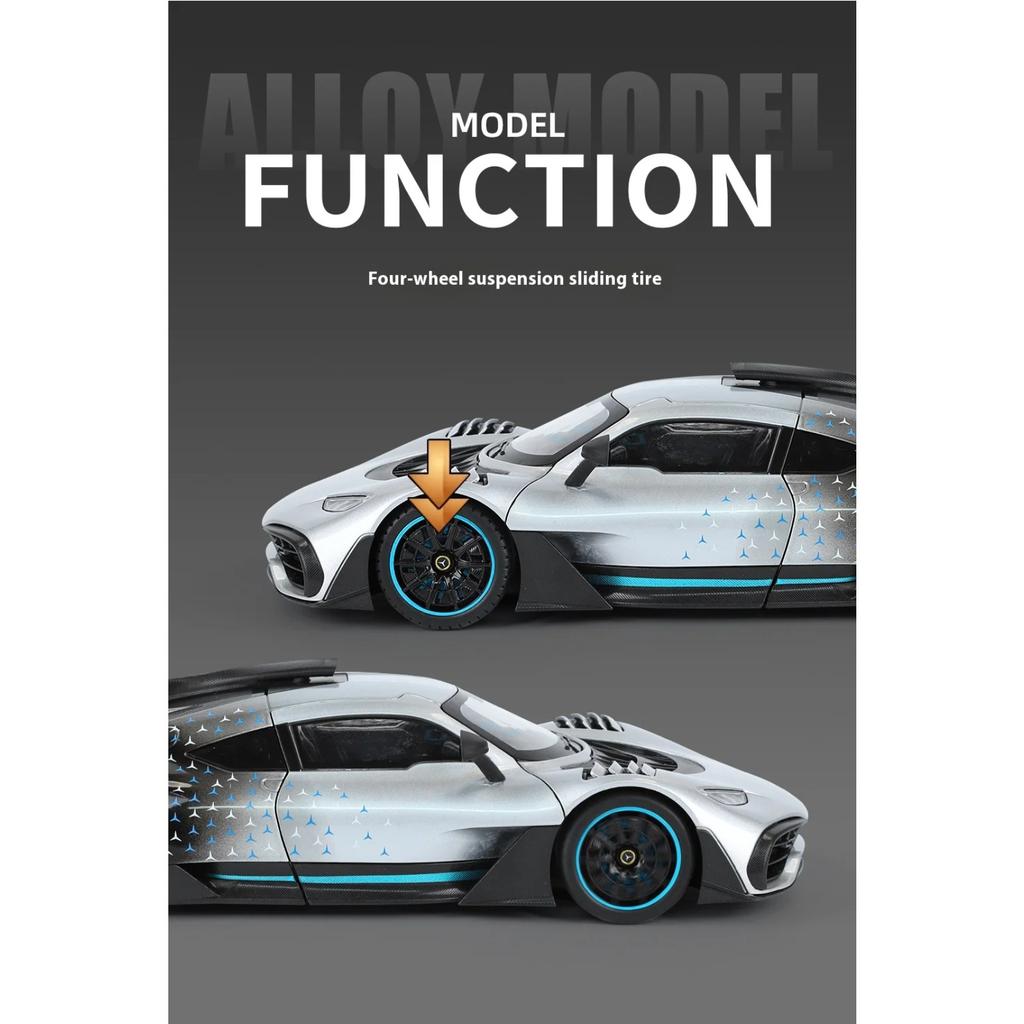 1/18 Benz AMG ONE Super Sports Vehicle Alloy Dieacst Model Car Sound & Light Classic Hobby Collectibles Birthday Gifts