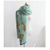 Luxury Fox Pattern Scarf Female Thick Faux Cashmere Ring Women Pashmina Tassel Double Side Fashion Winter Warm Streetwear Wrap