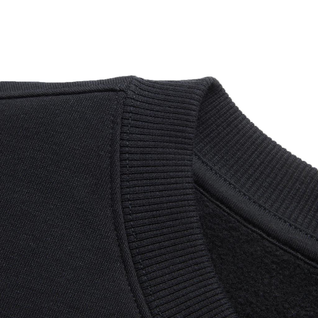 Li Ning Sports Lifestyle Series Fashion Casual Streetwear American Vintage Letter Print Флисовая теплая толстовка Мужская толстовка черного цвета AWDU679-3