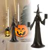 Хэллоуин Подсвечник Ведьма Ручная работа Черная статуэтка ведьмы 8,66 дюйма Ретро подсвечник ведьма Хэллоуин Осеннее украшение