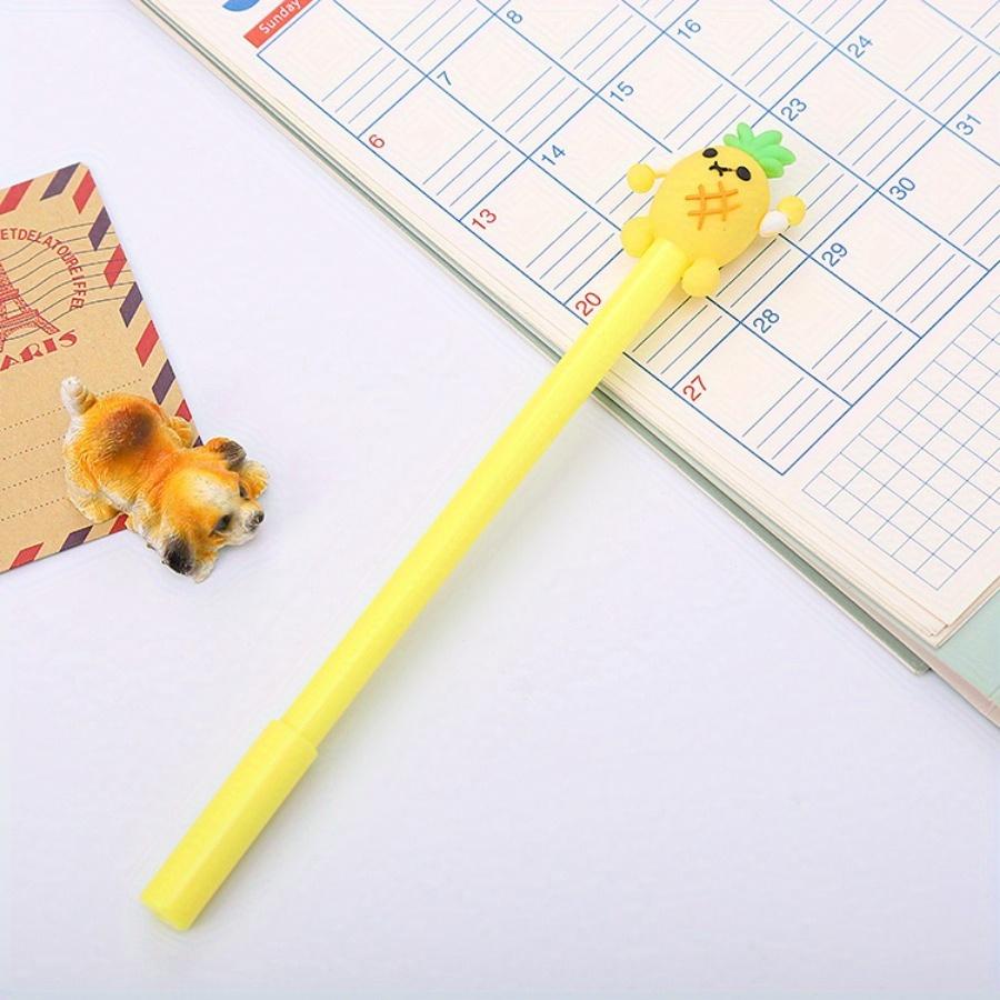 10pcs 0.5mm Cute Fruit Peach, Avocado Shaped Gel Pen Creative Silicone Head Stationery Silicone Head Gel Pen Signature Pen
