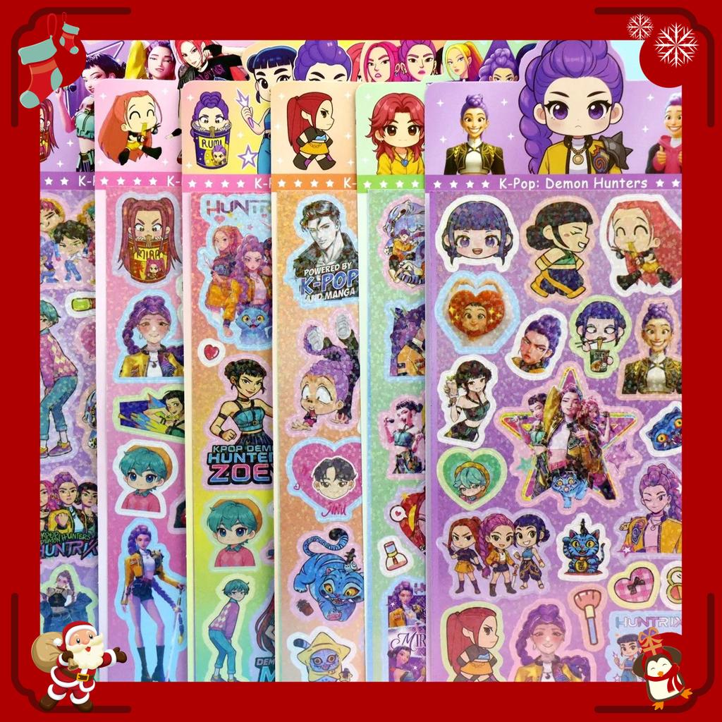 K-Pop Demon Hunters Laser Stickers - Anime & Cartoon Style, Cute Creative Stickers for School Supplies and Home Decoration