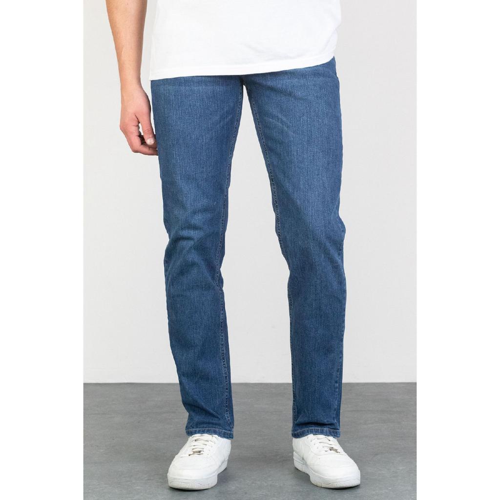 Мужские голубые джинсы стандартного кроя с гибкими джинсами из лайкры и джинсовыми брюками Hlthe001975