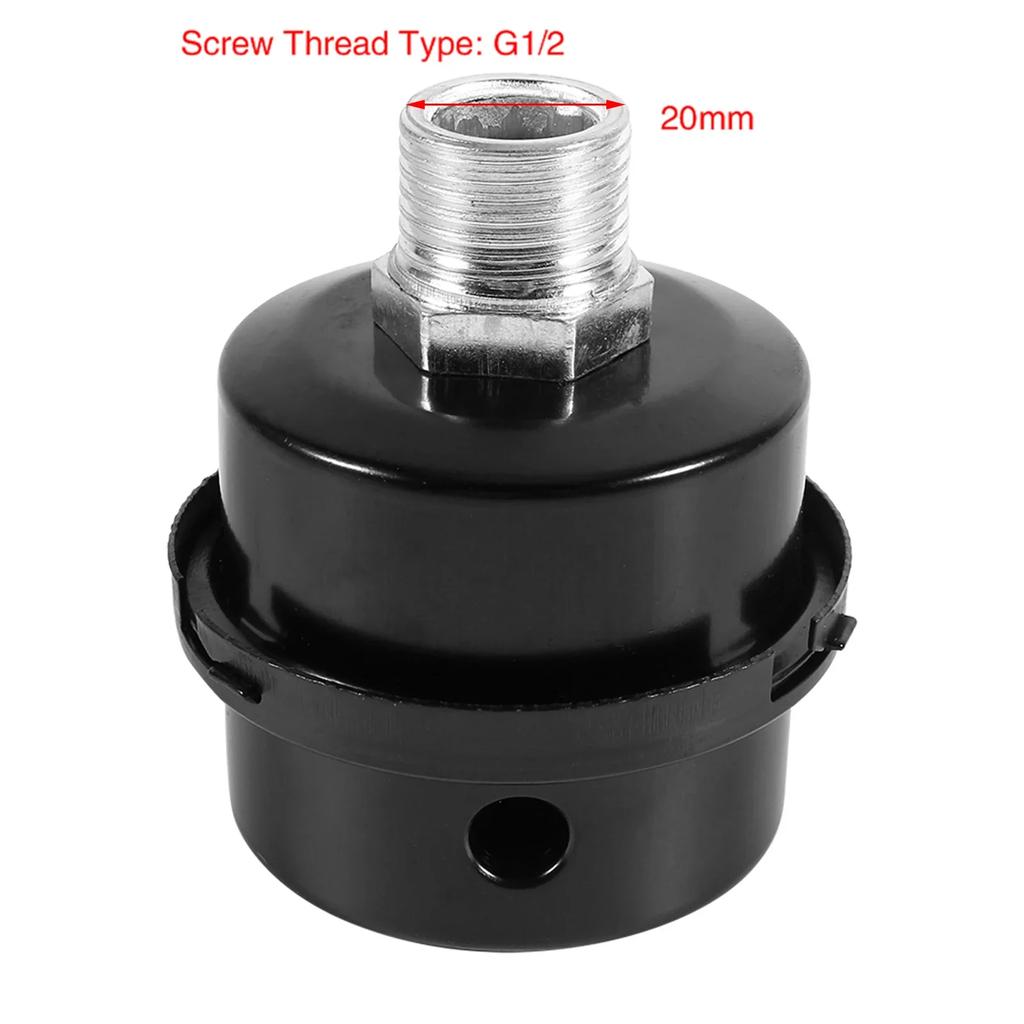 Air Strainer G1/2 Thread Connector Muffler Filter Silencer for Oilless Air Compression Noise Filter Intake Filter Silencer