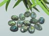 13Pcs 12X17MM Natural Labradorite Checker Cut Oval Cabochon Loose Gemstone LM-1182