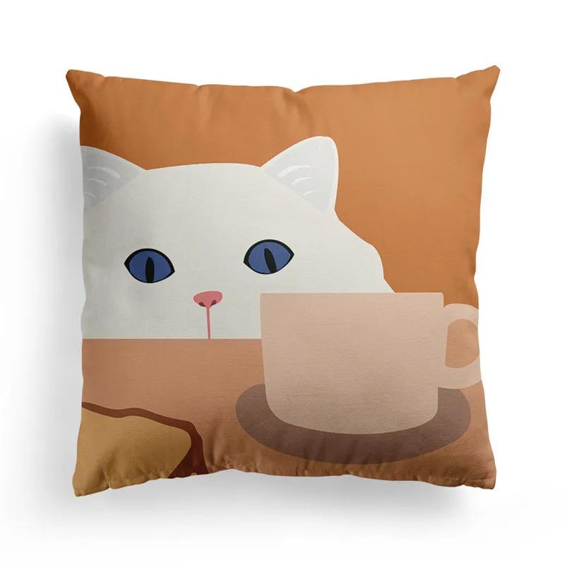 Nordic Orange Geometric Throw Pillow Cover Flower Printed Home Decorative Pillow Cushion Covers Office Sofa Pillowcase