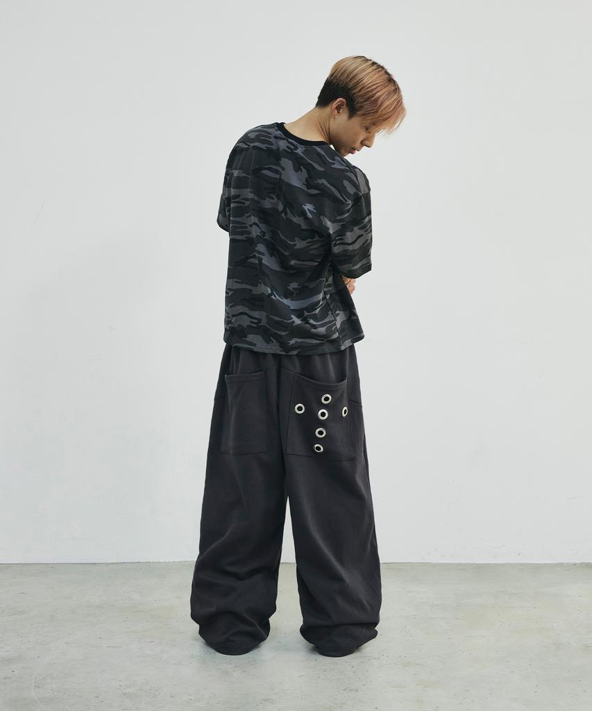 SCALLYWAG Summer Mega Wide Eyelet Training Pants [Charcoal]