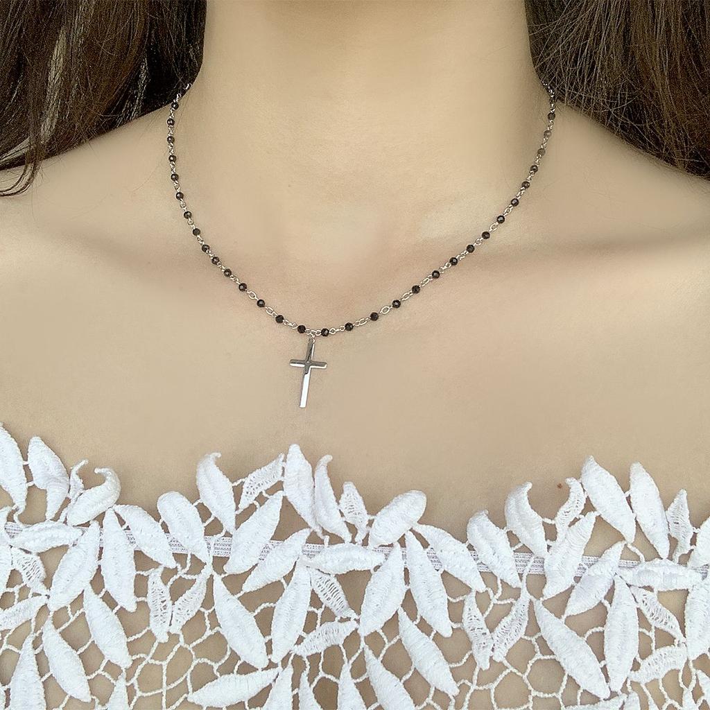 Серебряное колье с натуральным шпинелью, вес изделия 4,06 гр (2052852)