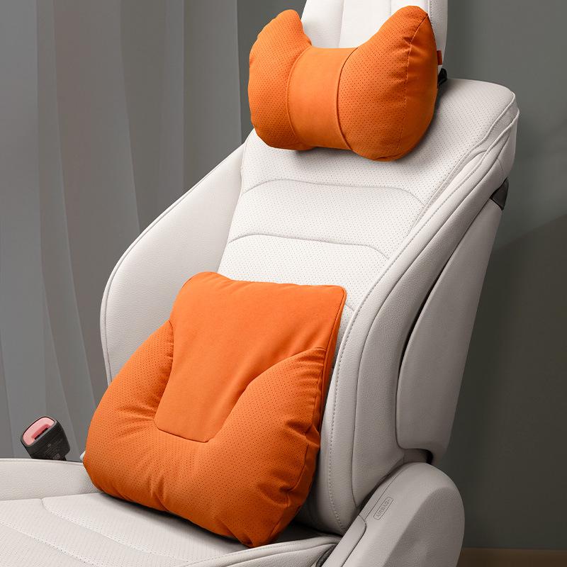 Car Headrest & Lumbar Support Pillow Set - 5-Piece Neck & Back Cushion for New Vehicles