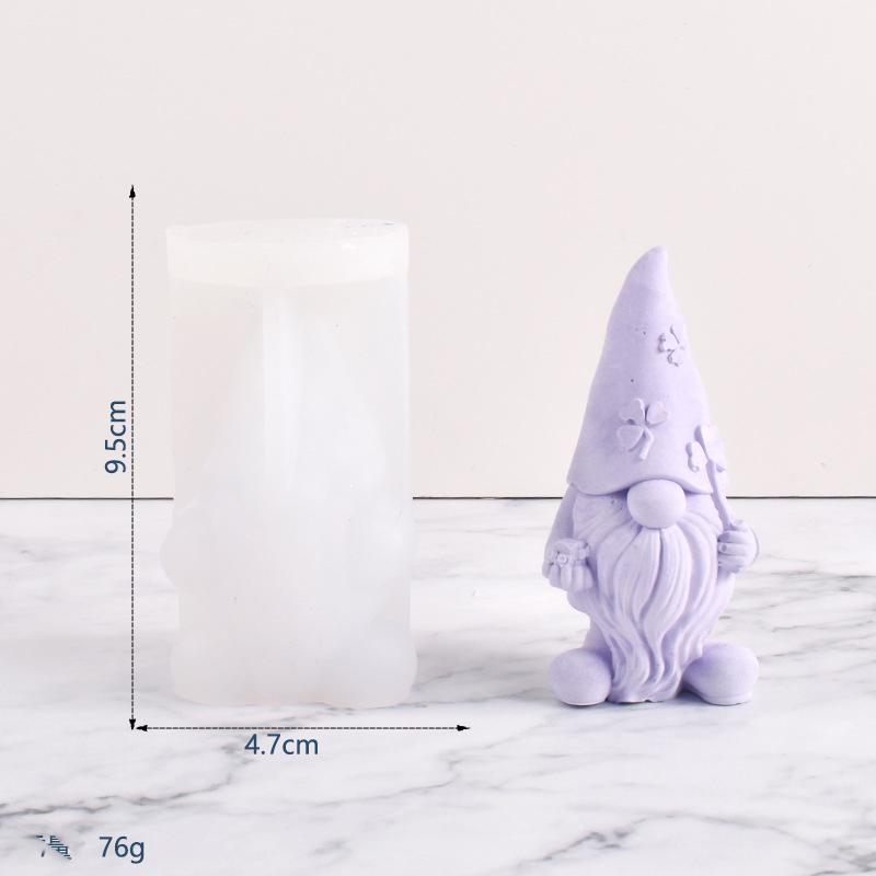 Faceless Dwarf Silicone Candle Mold Santa Claus Plaster Decoration Diy Candle Manufacturing Silicone Mold AVE