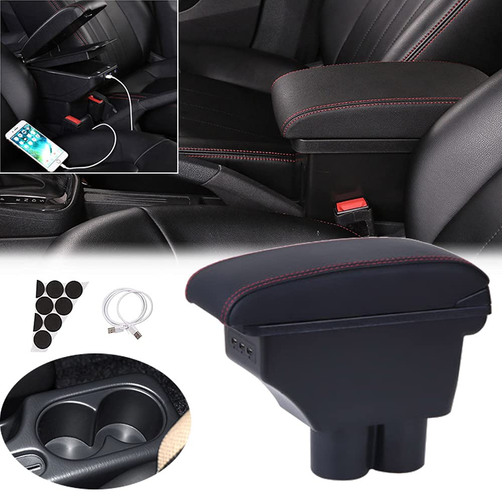 Akmsx JIMNY Car Armrest for and JB74 No Assembly Large Capacity Storage Center Console Box with USB Charging Cloth Ideal for Driving JB23, JB33, JB43,