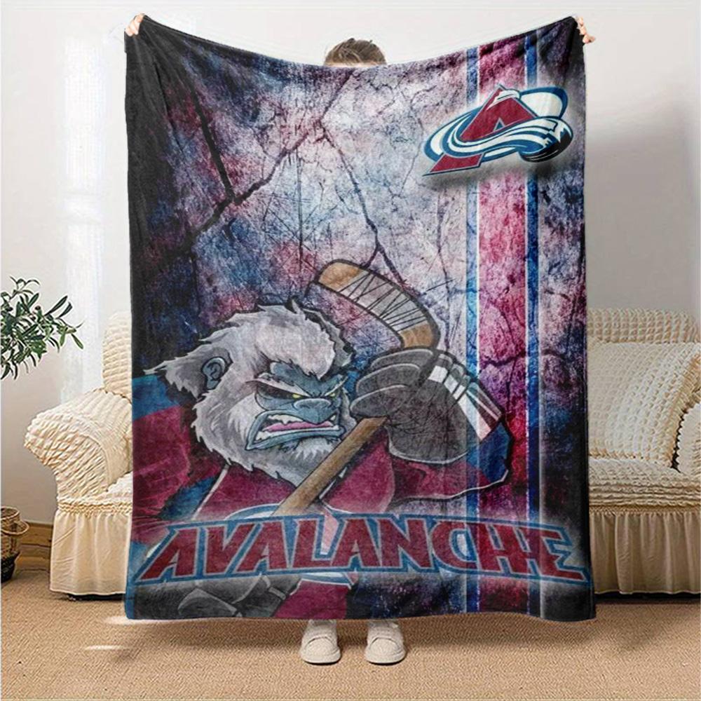 Colorado Avalanche Print Flannel Blanket High Quality Warm Comfortable Cover for All Seasons Perfect for Gifts Home Decor