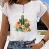 Asian Size-Print Graphic Tee Cactus Plant Trend Style 90s Casual Women's Clothing Summer Top Ladies Female T Fashion Short Sleeve T-shirt