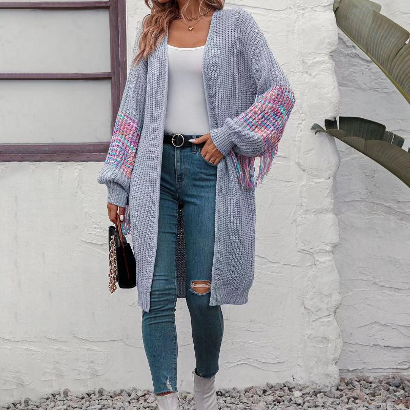 IHUASU Осенне-зимний женский свитер с бахромой Трикотаж Вязаный свитер