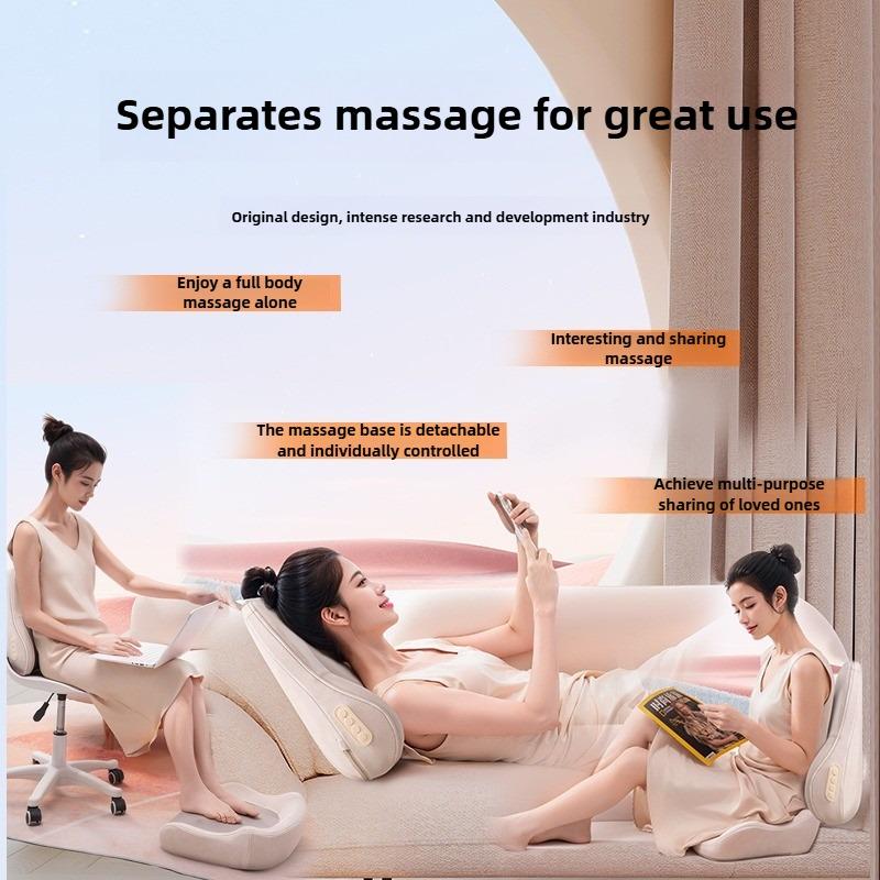 Массажная подушка для талии и бедер Электрический расслабляющий массажер для спины и шеи, ягодиц и ног, с подогревом и разминанием тела, поясничная подушка-инструмент