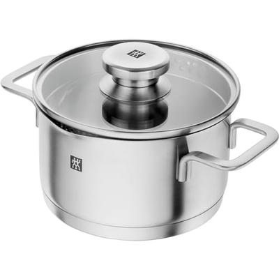 Кастрюля ZWILLING Pouristic, 16 см, Глубокая, С двумя ручками, Нержавеющая сталь, Трехслойное дно, Совместима с индукцией, 1.8 л [Официальный японский продукт