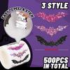 500pcs/roll Flash Bat Stickers Halloween Sticker Laser Halloween Gift Seal Sticker Stationery Stickers Envelope Journal Decor