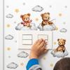 Cute Bear Star Switch Sticker For Kid Children Baby Room Cartoon Bear Wall Decal