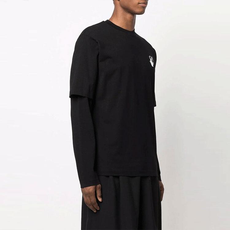 Men's Off-White Gradient Arrow Long Sleeves Loose Fit Black T-Shirt OMAB066F21JER0041084
