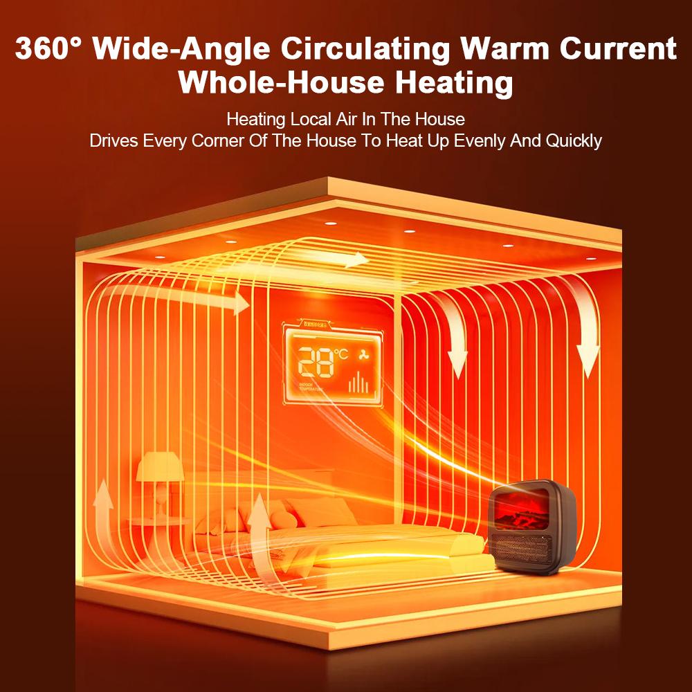Электрические каминные обогреватели 1000 Вт Портативные мини-вентиляторы для обогрева Теплый обогреватель Настольный пламенный воздухонагреватель Домашний печной обогреватель для зимы