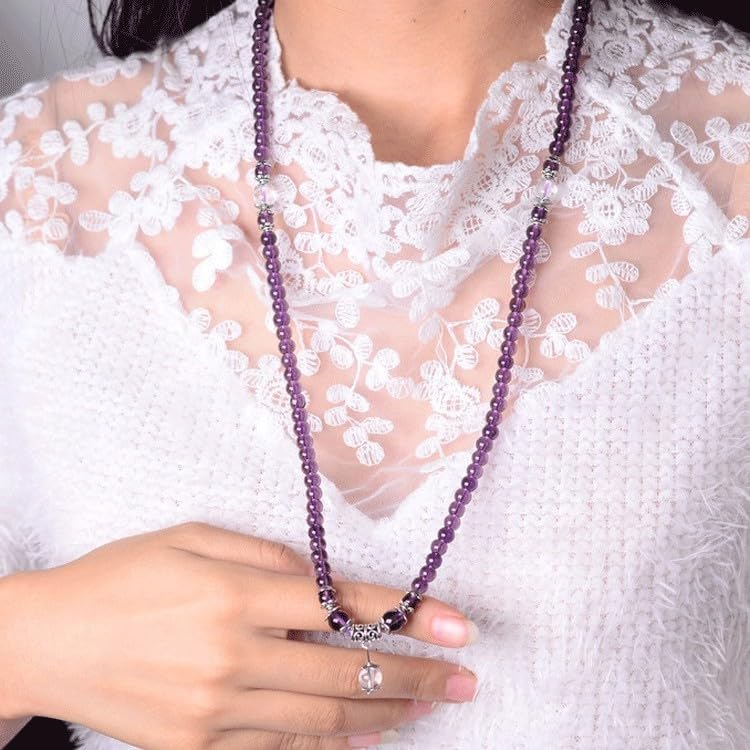 Браслет из аметиста Gebosi, камень февраля, удачный союз, бусина-хранитель, амулет удачи, камень силы, браслет из натурального камня с аметистом 6 мм