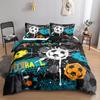 Soccer Duvet Cover Twin Football Kids Bedding Set Soft 3D Quilt Cover Boys Teens Football Lovers King Polyester Comforter Cover