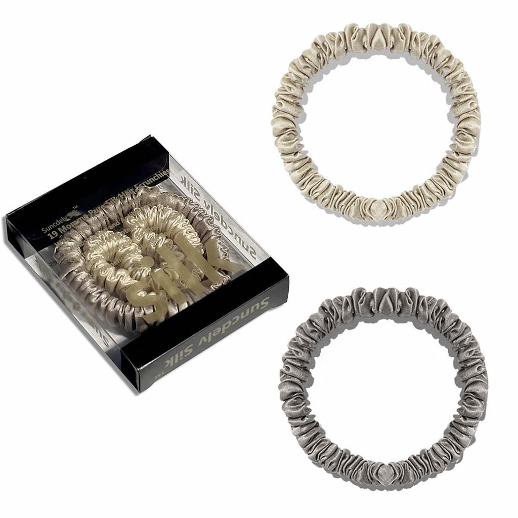 1 коробка, резинки для волос из 100% чистого шелка шелковицы, шелковые резинки для волос, резинки для волос, узкие резинки для волос, держатели для хвостиков, аксессуары для ухода за волосами