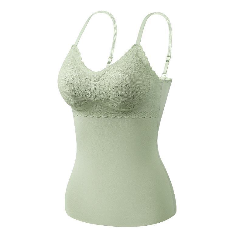 Женский двухсторонний бархатный жилет-комбинезон с нагрудными накладками, подкладкой из шелкового кашемира и бесшовным кружевным термобельем