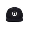 VARZAR VA Square Applique Wool Baseball Cap Black