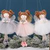 Plush Angel Wings Christmas Ornament White Pink Doll Hanging Decor for Xmas Tree Valentine Wedding Gift