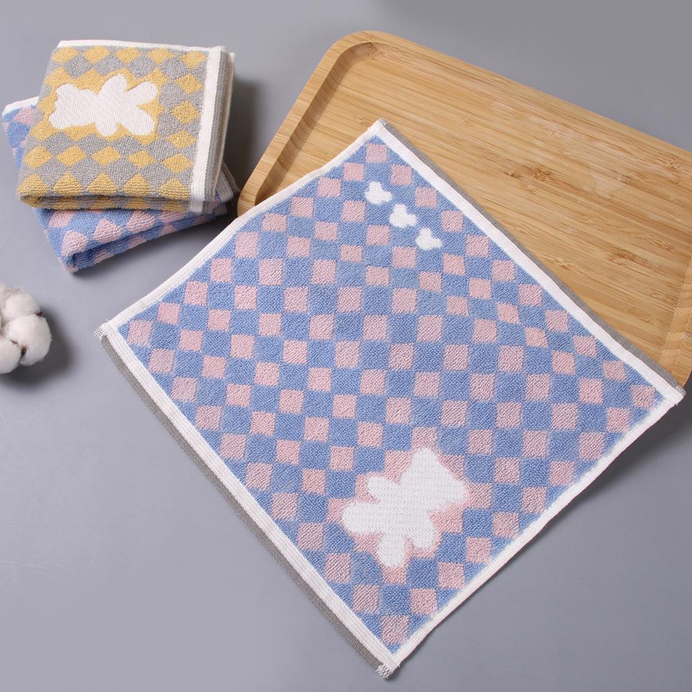 Хлопковое квадратное полотенце 25*25 см, утолщенное домашнее милое мультяшное цветное тканое жаккардовое маленькое квадратное полотенце