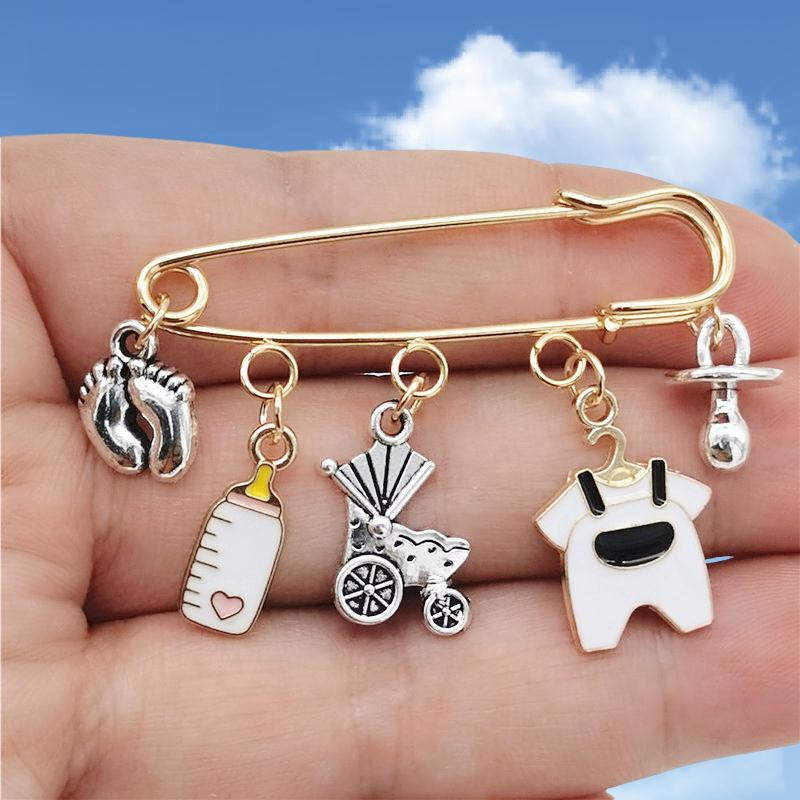 Модная детская коляска Детская бутылочка Одежда Соска-пустышка Тематическая булавка Брошь Ювелирные изделия Подарки на День матери