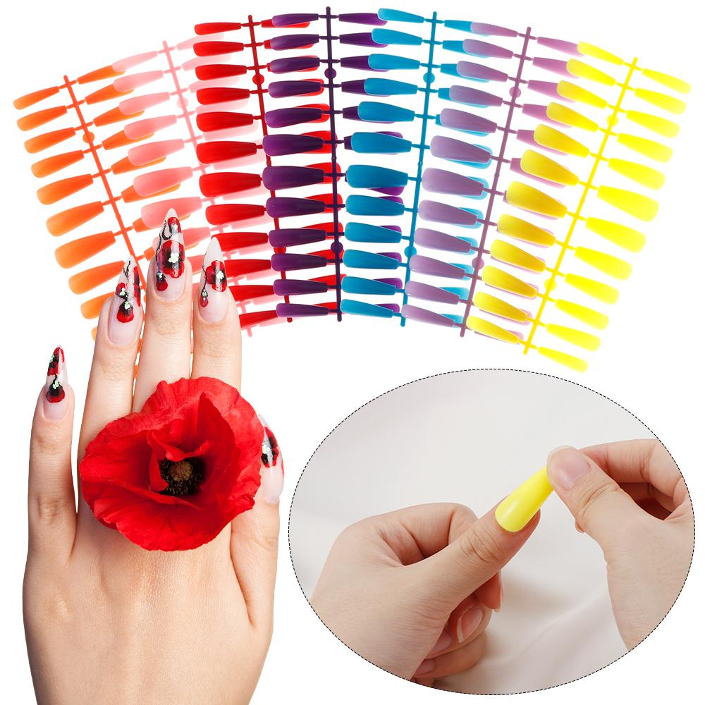 24Pcs/Set Acrylic Extension Full Cover Nail Tips False Nails Ballerina Nail Coffin Fake Nail