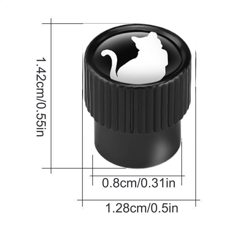 Car Tire Valve Stem Caps Kitten Pattern Tire Valve Stem Cap Cover Heavy Duty 4X Auto Wheel Accessories For Cycle Trucks