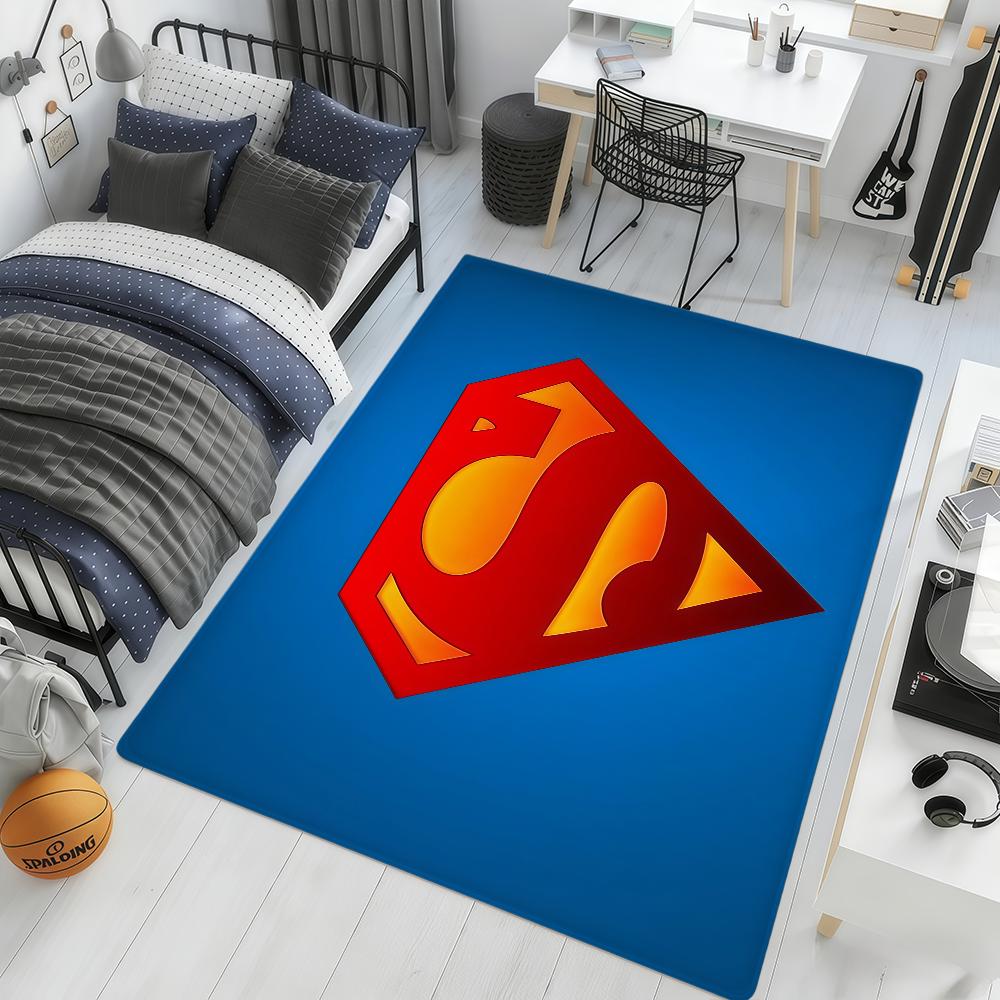 movie S-Superman logo cool art ML hogar Bedside Rug Kitchen Bath Floor Mat Hallway Balcony Carpet Entrance Doormat Decor Home