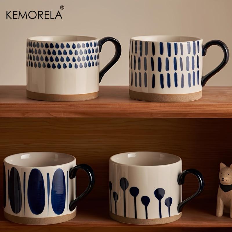 KEMORELA 1 шт 450 мл скандинавская керамическая чашка кофейная молочная кружка с ручкой ретро большая емкость японский завтрак овсянка чашка подарочный набор