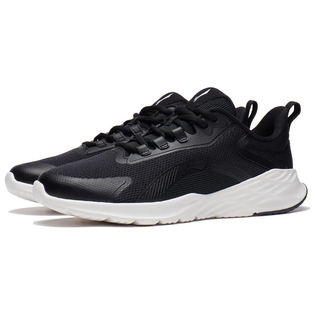 Li Ning Yangfeng Fabric Comfortable Non-Slip Wear-Resistant Low-Top Running Shoes Women Sneaker Black ARST018-2